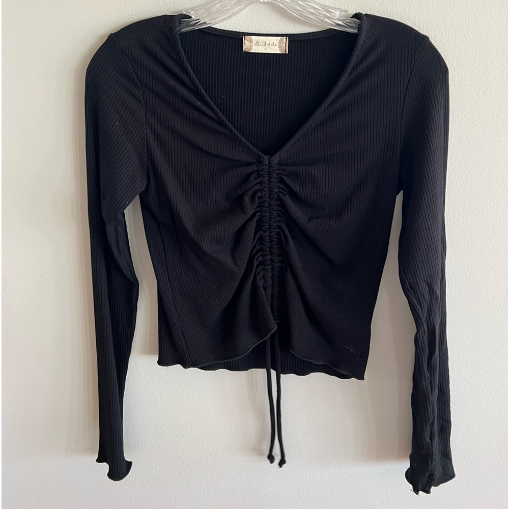 Front Scrunch Black Altard State Crop Top